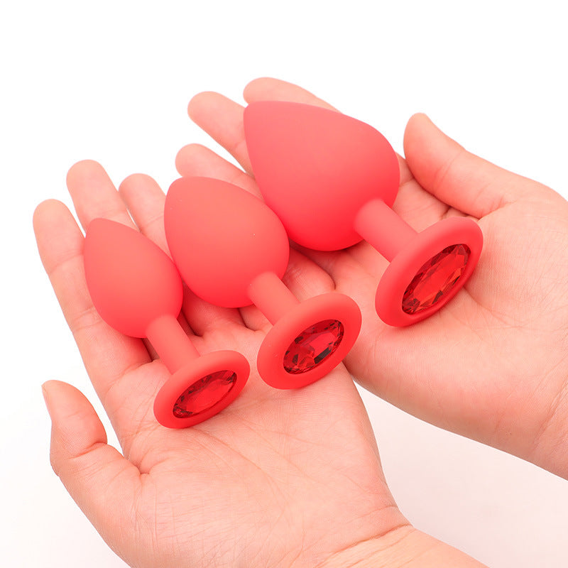 Silicone Drill Posterior Anal Plug Diamond Accent Unisex Small Medium Large