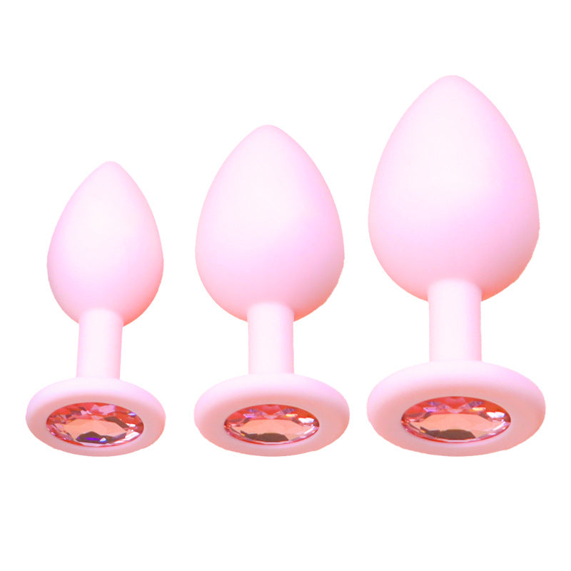 Silicone Drill Posterior Anal Plug Diamond Accent Unisex Small Medium Large