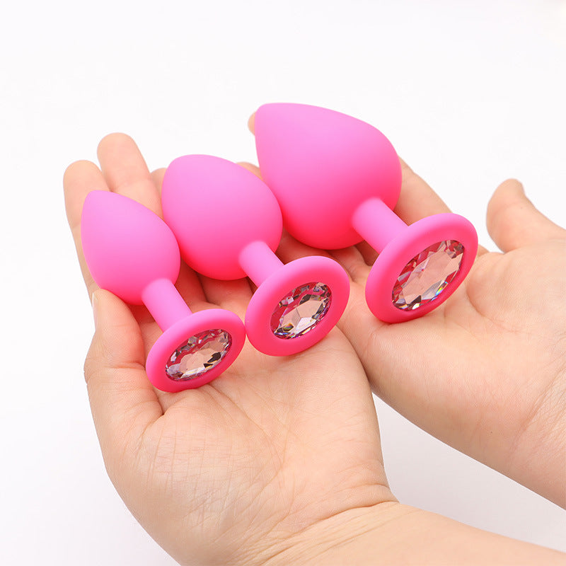 Silicone Drill Posterior Anal Plug Diamond Accent Unisex Small Medium Large