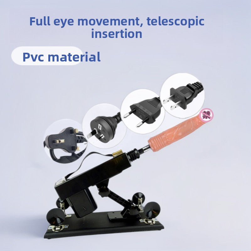 Fully Automatic Telescopic Vibrating Pleasure Toy Pink And Black