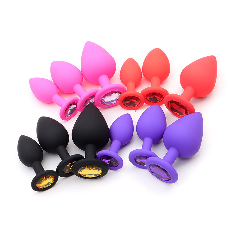 Silicone Drill Posterior Anal Plug Diamond Accent Unisex Small Medium Large