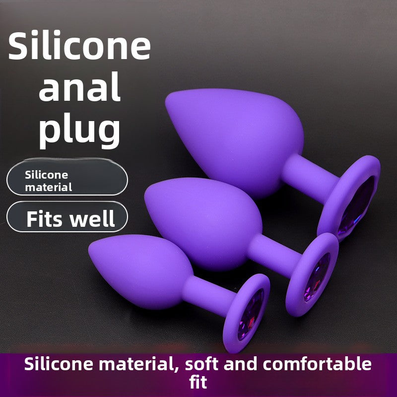 Silicone Drill Posterior Anal Plug Diamond Accent Unisex Small Medium Large