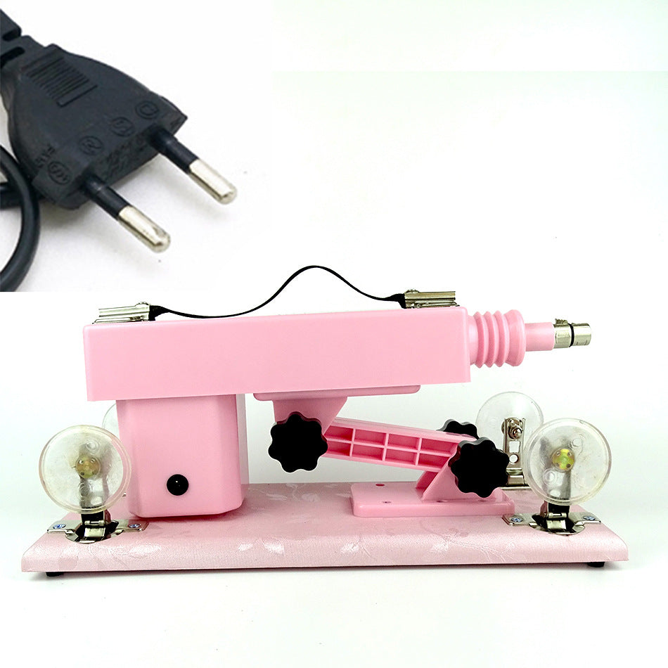 Fully Automatic Telescopic Vibrating Pleasure Toy Pink And Black