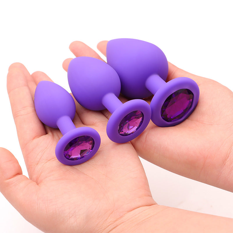 Silicone Drill Posterior Anal Plug Diamond Accent Unisex Small Medium Large