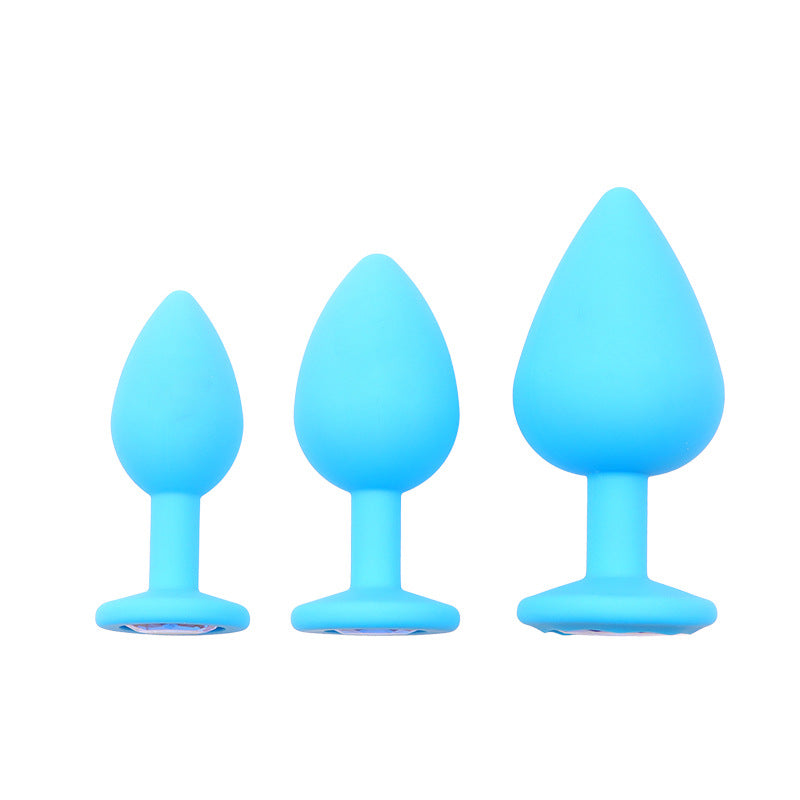 Silicone Drill Posterior Anal Plug Diamond Accent Unisex Small Medium Large