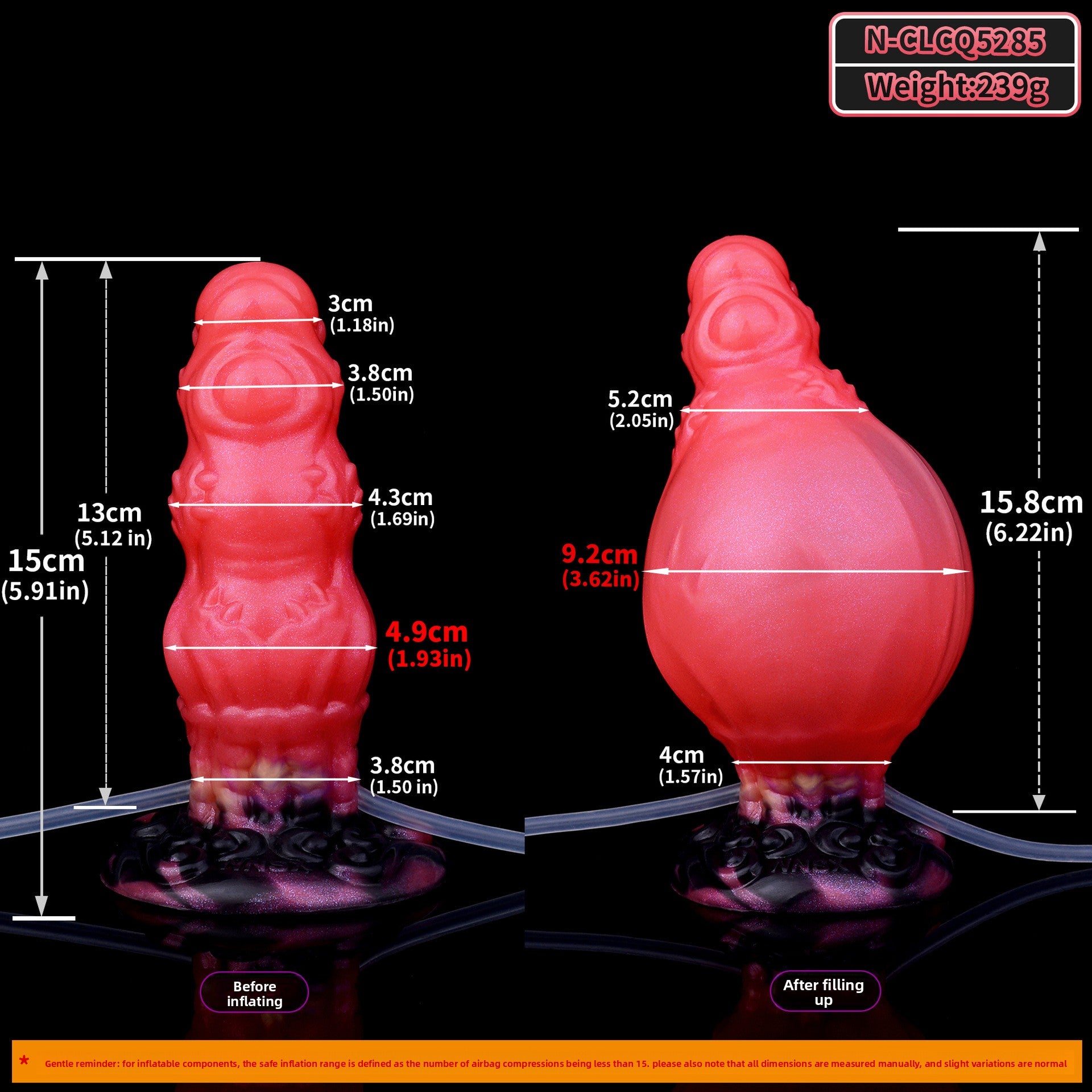 Water Spray Anal Plug Toy Silicone Unisex Body Safe Discreet Packaging